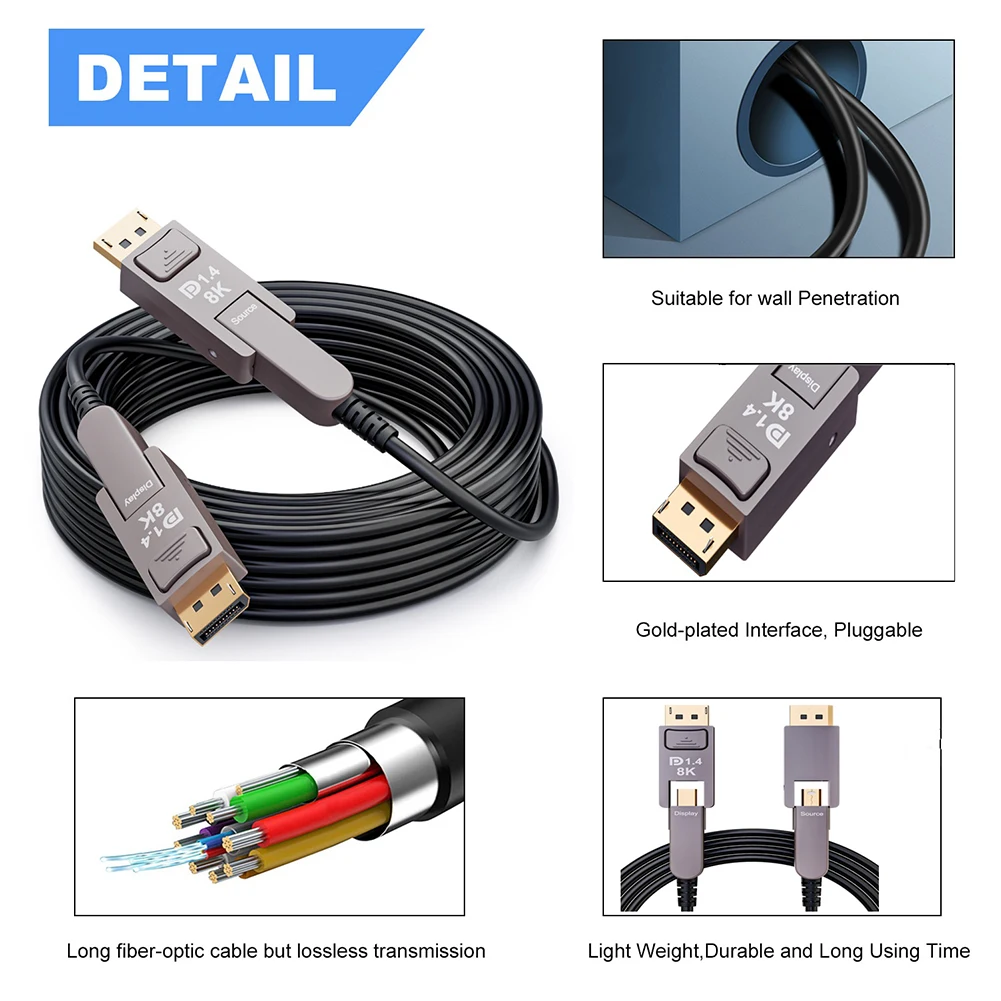 Dell ǽ ƺϿ  ̴ DP/DP ̺, 8K ̴ DP-DP 1.4 ̺, 10 m, 15m