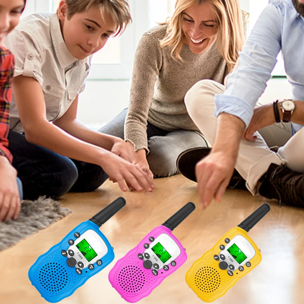Kids Toys Electronic Toys 22 Channels 3pcs Toy Walkie Talkie 2 Way with LCD Flashlight 3 Miles Range for Outside/Camping/Hiking 4