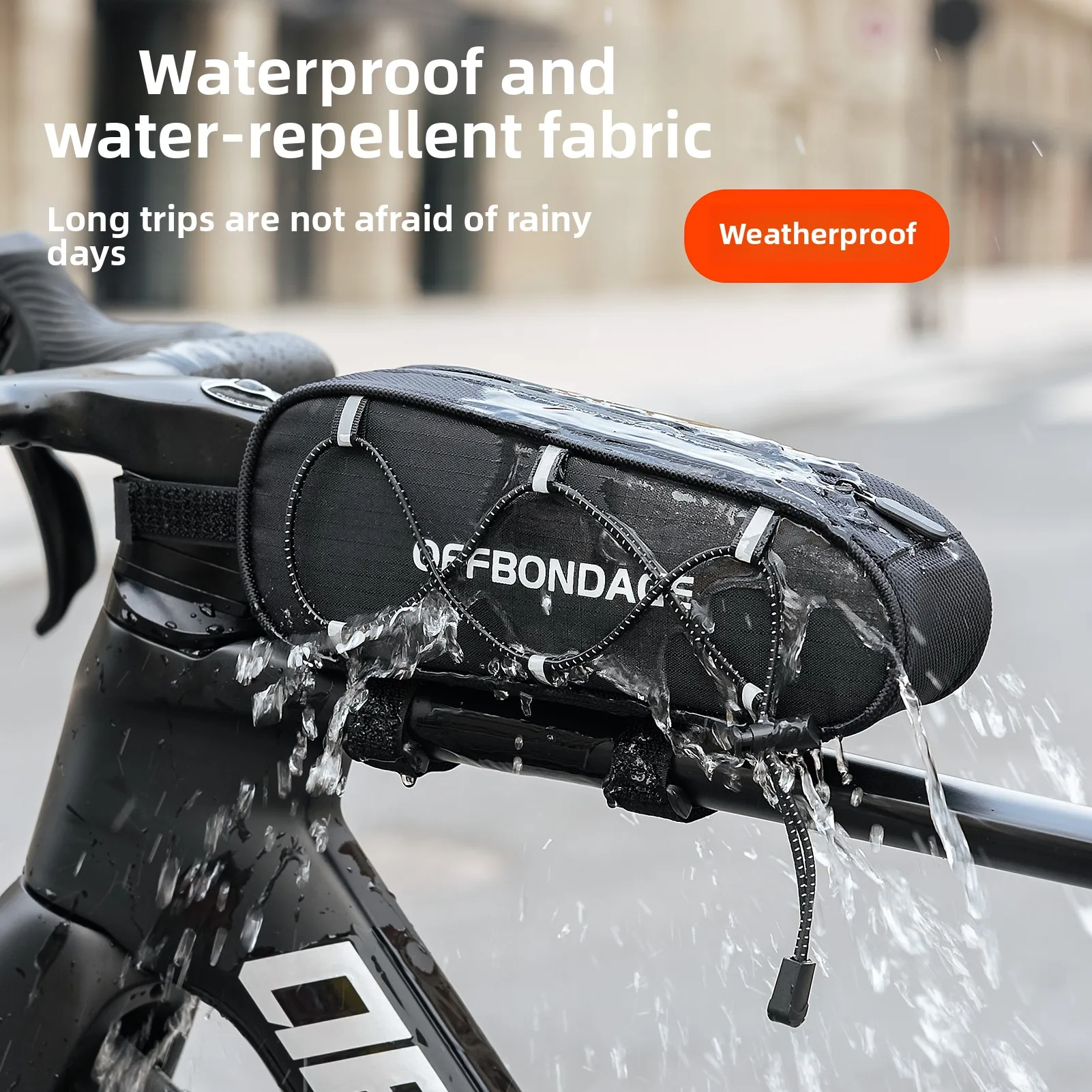 Borsa da Bici OFFBONDAGE per Tubo Superiore, Riflettente, Grande Apertura, per MTB e Bici da Strada, Porta Telefono, Borsa Portaoggetti, Accessorio - immagine 2