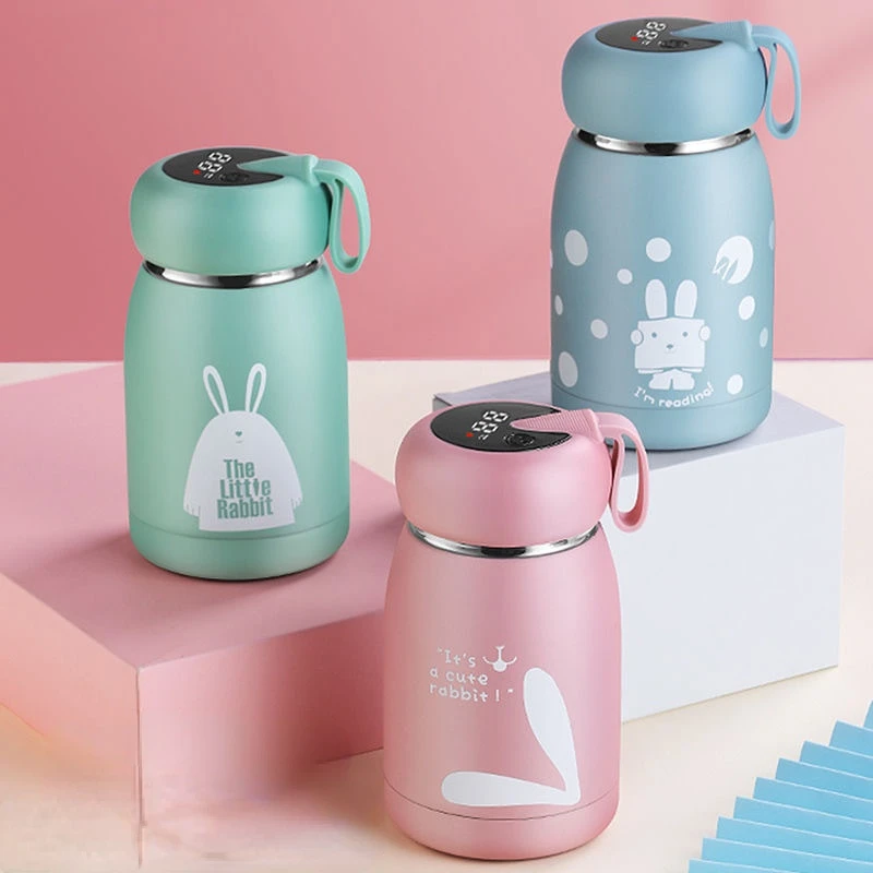 Vacuum Cup Insulated Coffee Bottle, 320ml Mini Vacuum Mug Cute Thermos,  Stainless Steel Mini Thermos Travel Mug, Magic Rabbit Tea Milk Bottle, for