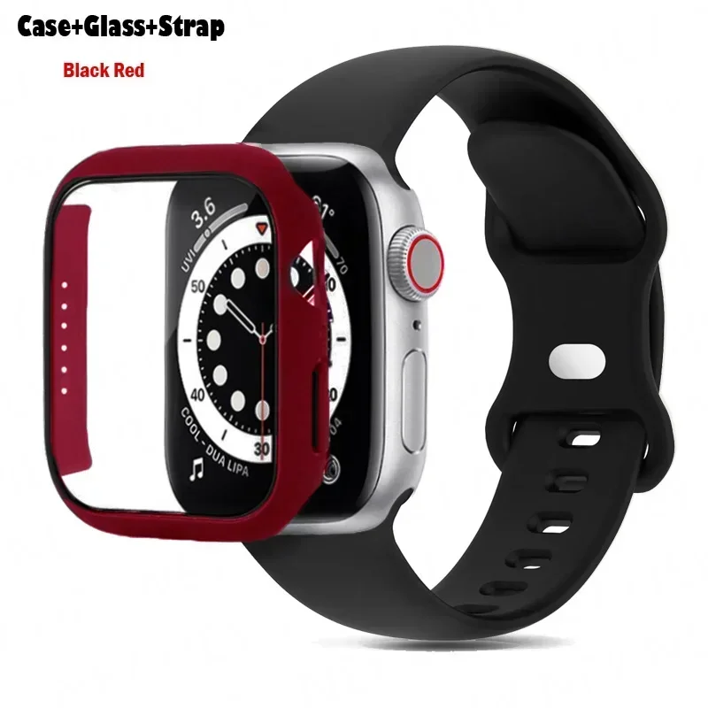 Premium Silicone Watchband with Glass Case