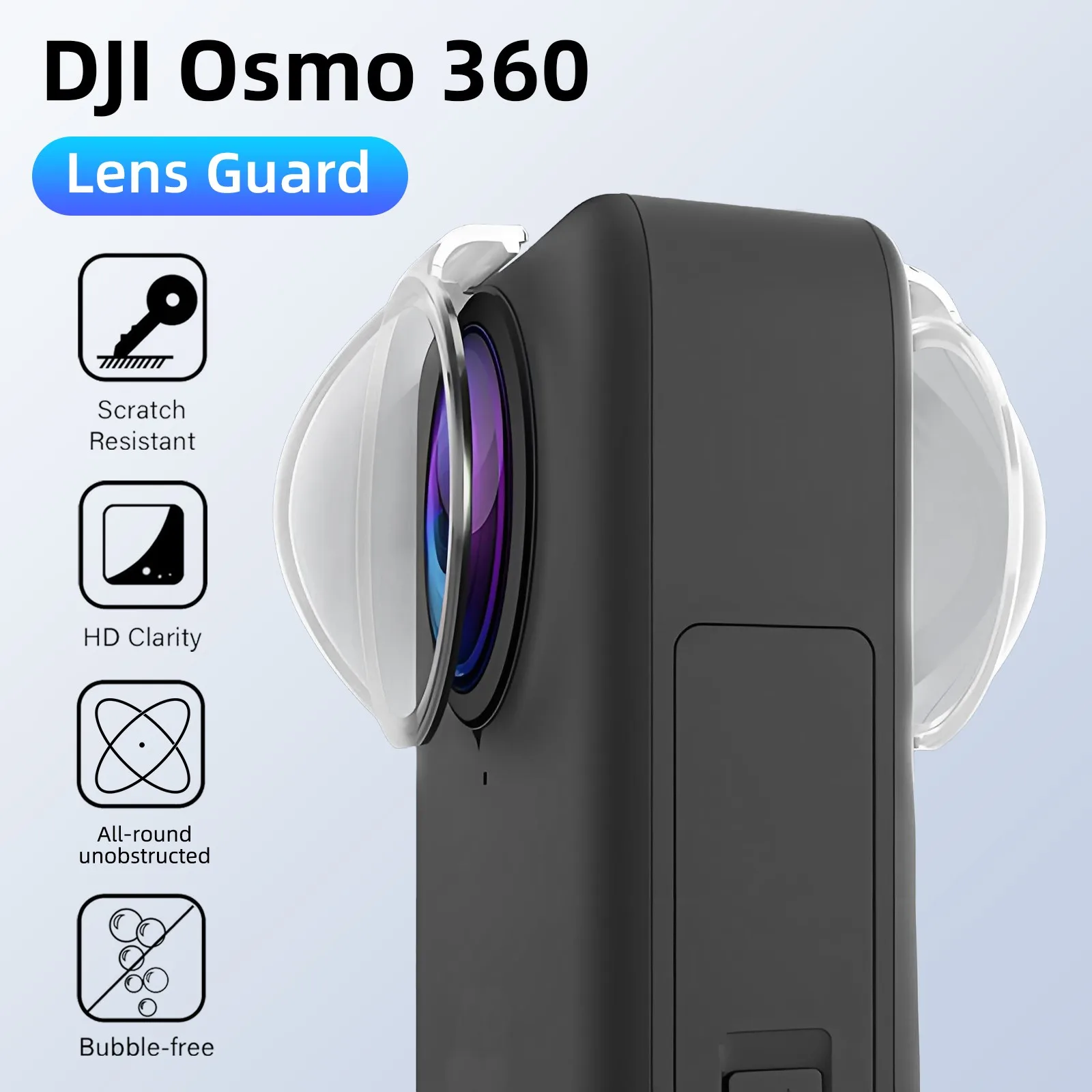 PC Premium Lens Guards Cover for DJI Osmo 360 Action Camera HD Anti-Scratch Protective Cap For DJI Osmo 360 Camera Accessories