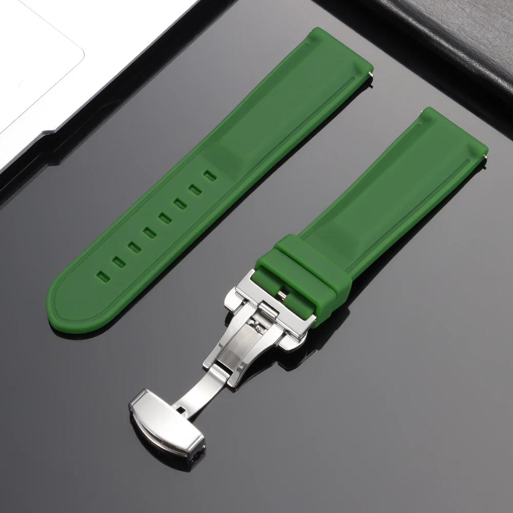 Premium Waterproof Silicone Sport Watch Band with Butterfly Buckle
