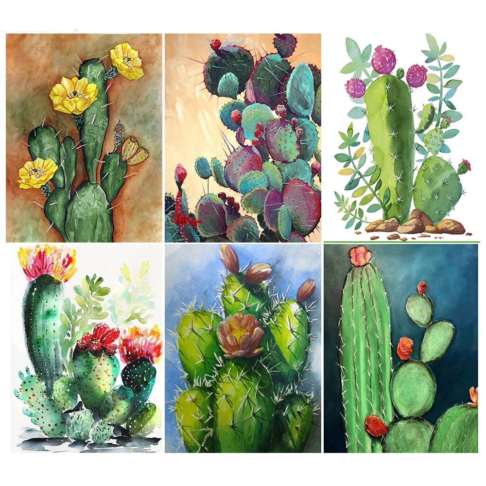 

5D DIY Diamond Painting Flowers Cactus Series Embroidery Mosaic Handicrafts Pictures Full Drill Cross Stitch Kit Home Decor Gift