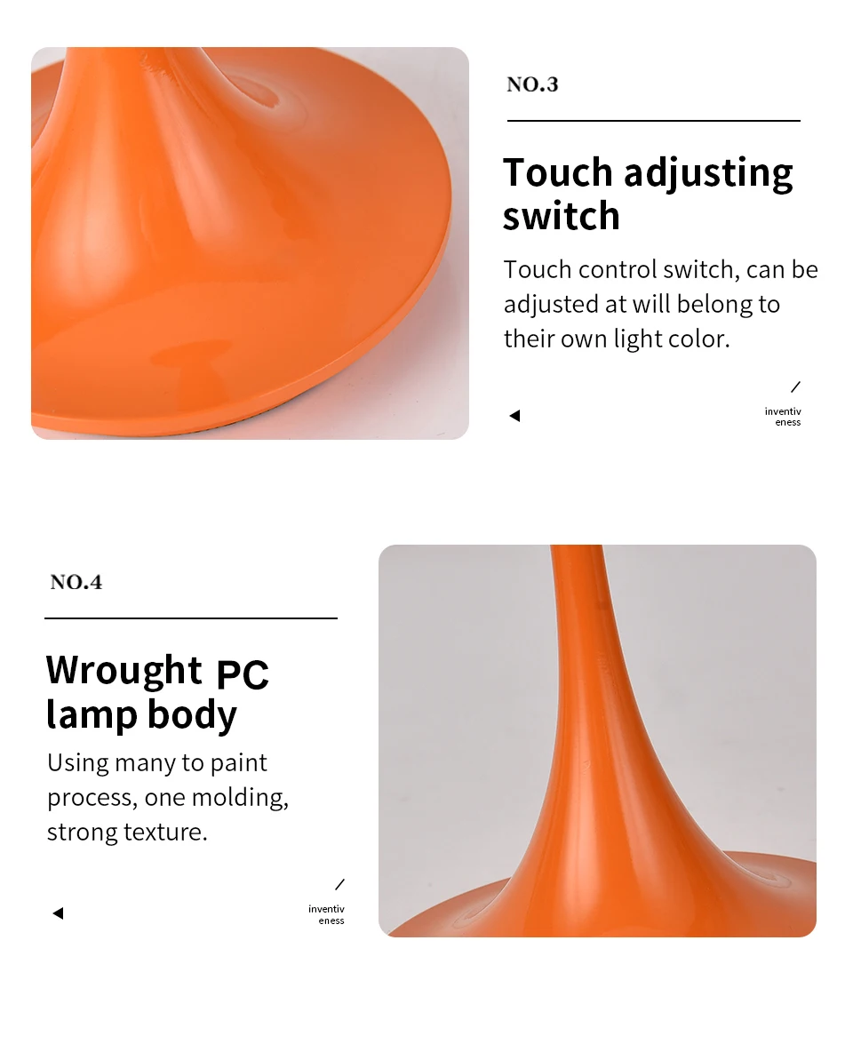 LED mushroom small table lamp portable USB charging dimmable flower bud lamp bedroom bedside lamp 5