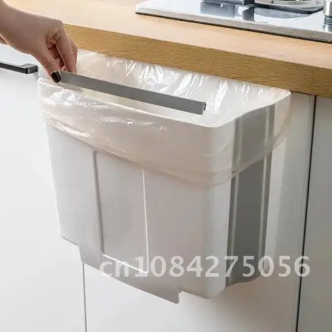 

Trash Can Hanging Kitchen Living Room Foldable Free Storage Basket Cook Helper Organizer Space Saving Hanger Cabinet Door Punch