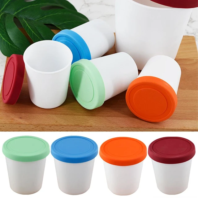 4pcs Ice Cream Storage Tub Reusable Homemade Ice Cream Box