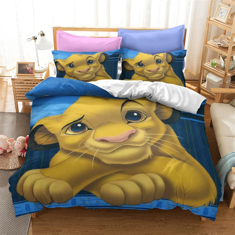 Disney The Lion King Simba Bedding Set Cartoon Boy Single Twin Size Copripiumino Bambini Teen Copriletto Regali