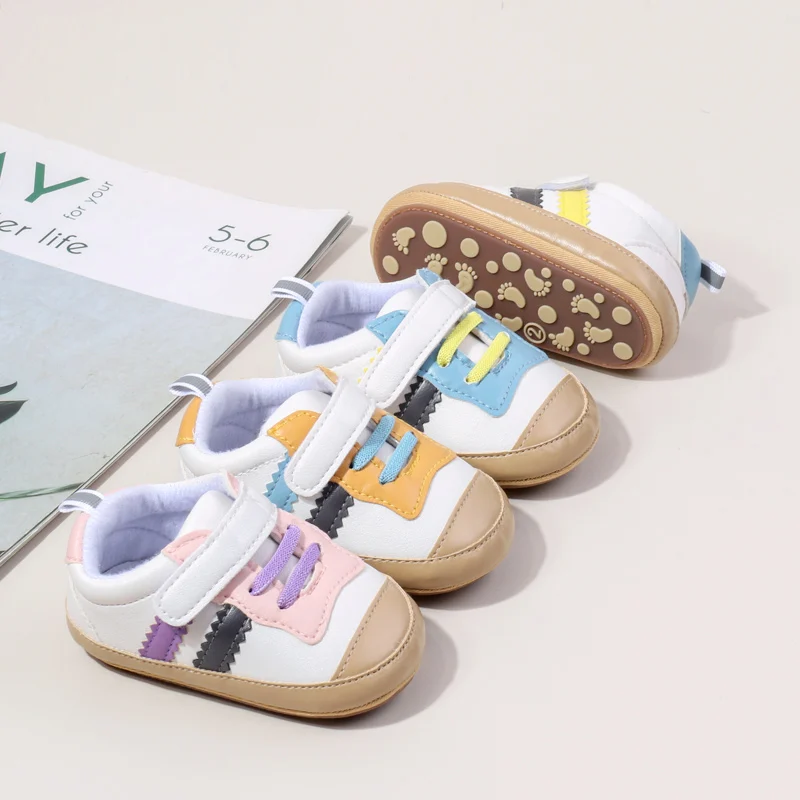 Baby Girls Boys Casual Shoes TPR Sole Anti Slip Sneakers Fashion Design High Quality Newborn Toddler Shoes First Walkers BSK4193