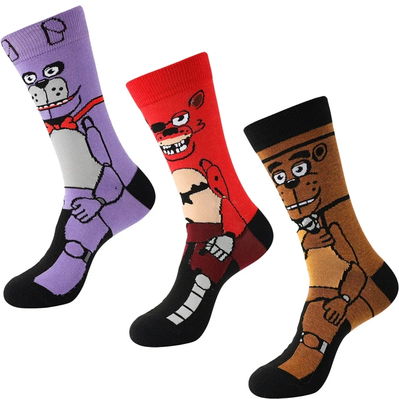 Adult Five Nights At Freddy's Themed Cartoon Anime Socks - Cute Kawaii Gift with Cotton Sweat Absorption