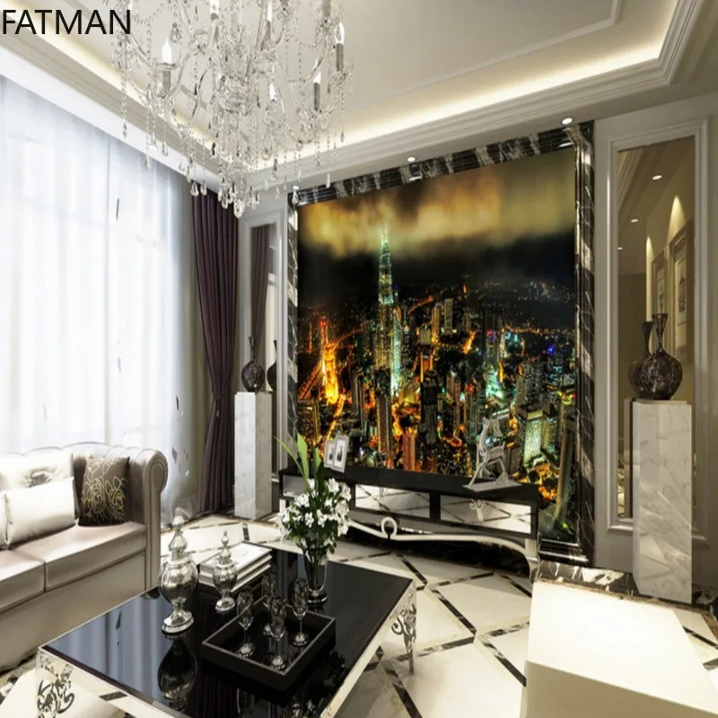 Фотообои FATMAN на заказ 8D современные городские ночные плащи 3d фрески гостиная