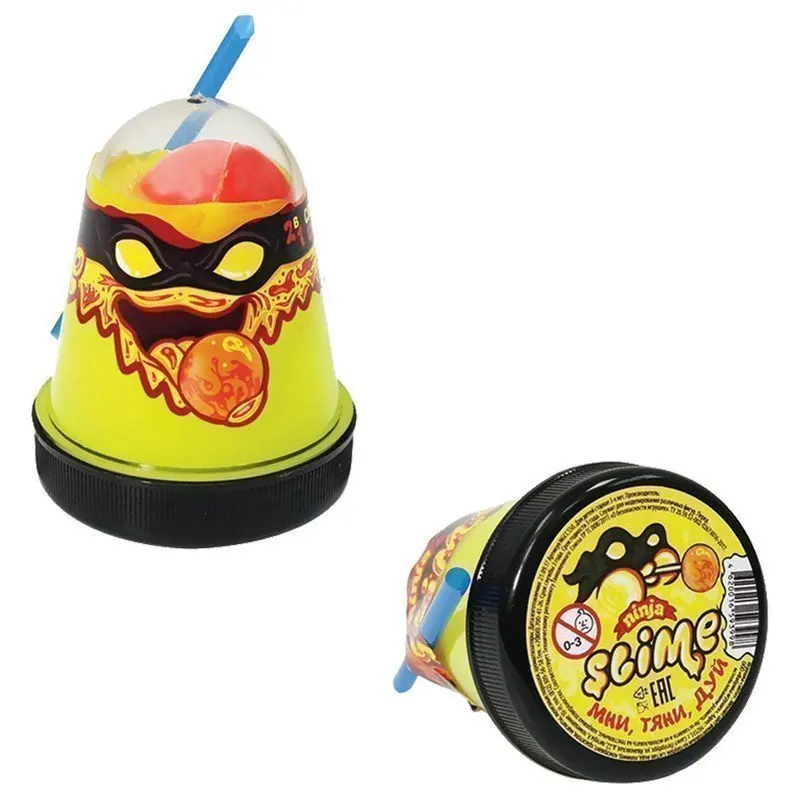 Слайм (лизун) &quotSlime Ninja&quot 2 в 1 желтый красный 130 г ВОЛШЕБНЫЙ МИР S130-2 | Игрушки и