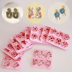 6Type/Set Mini Leaf Flower Geometry Pattern Polymer Clay Cutter 3D Printing 0.4mm Cutout DIY Soft Pottery Earring Mold Clay Tool