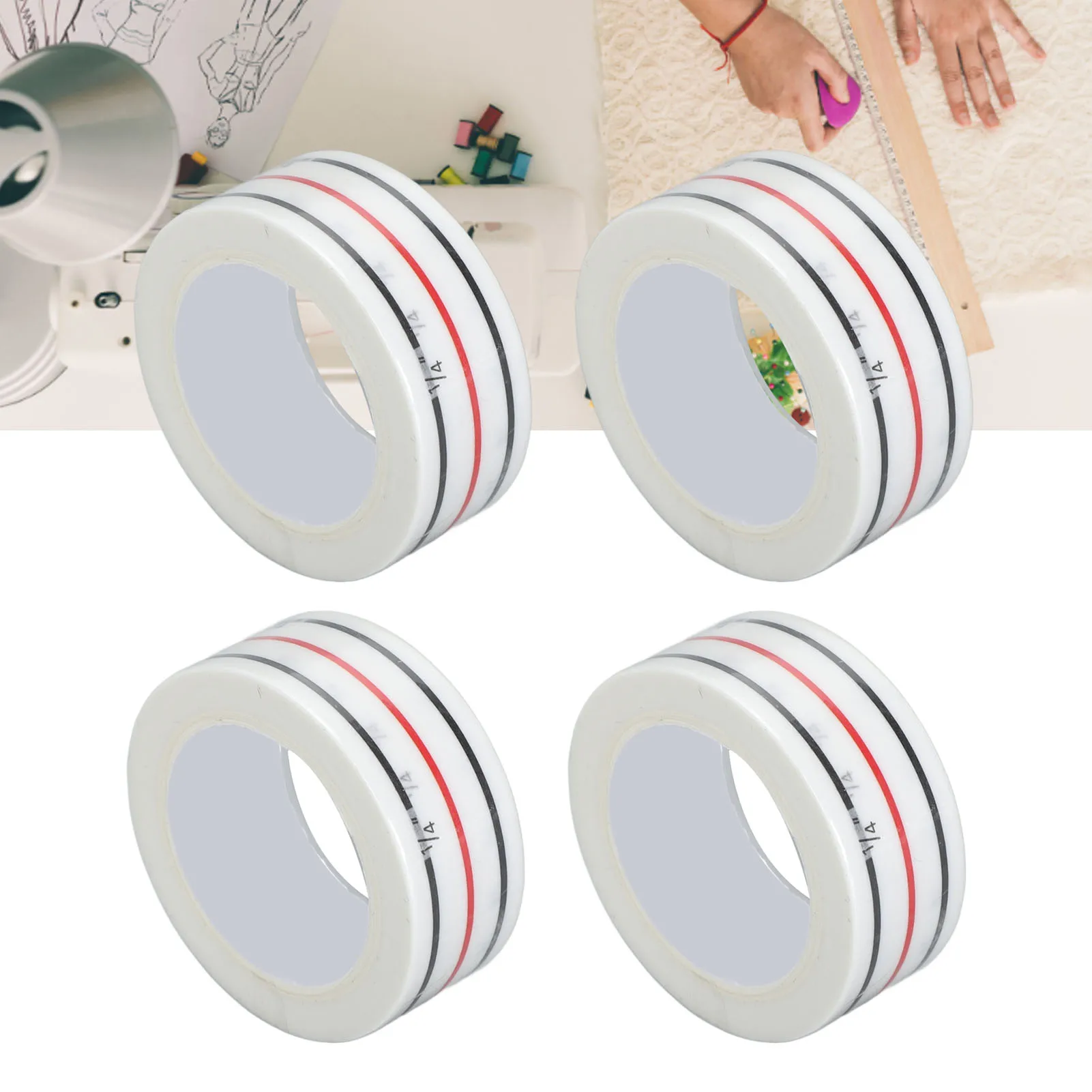 4PCS 1/4 Inch Seam Diagonal Seam Tapes Professional Straight Diagonal Seams Tapes for Sewing Accessories 32.8ft