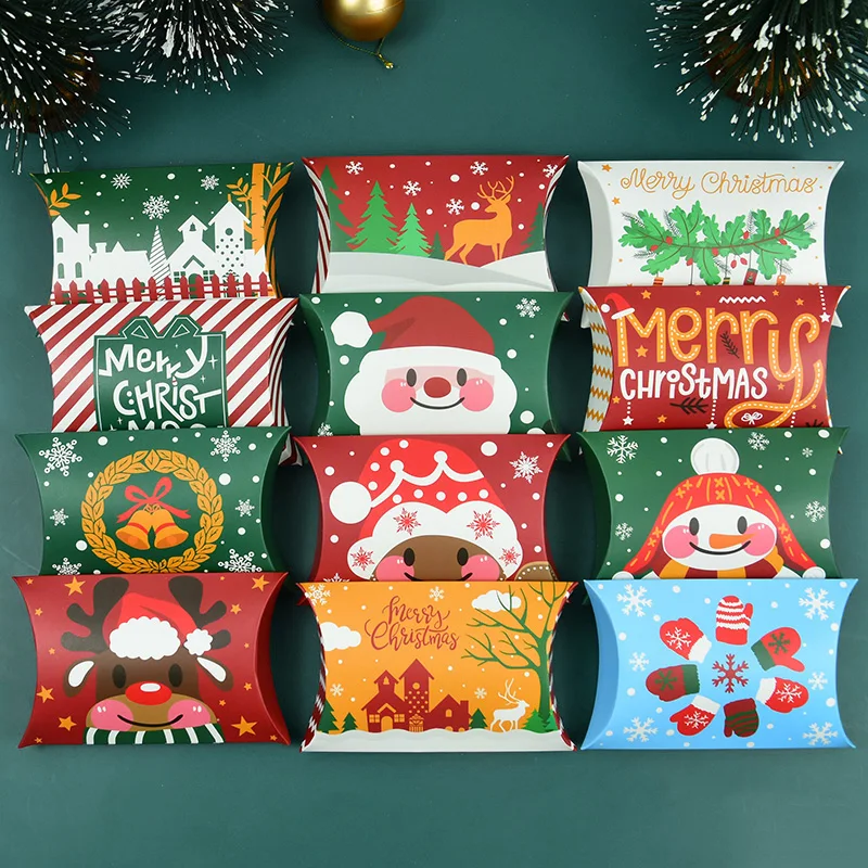  Amosfun 12pcs Christmas Candy Stickers Round Christmas