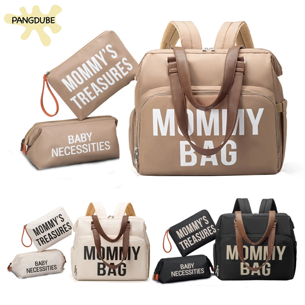 PANGDUBE 3pcs/set Mom Bag Large Capacity Diaper Bag Handbag Backpack for Father Baby Nappy Bag Maternity Bags Dad Backpack_voghion.com
