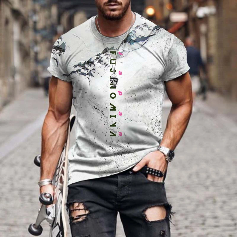 Men's T-Shirts Men's Casual Oversized O Neck Basic T-Shirts Men's High Quality Classic Tops Street Sports Tshirt 3D Printing women s 2023 spring and autumn new spicy girls street fashion coating spliced short sleeve bodysuit sports yoga fitness suit