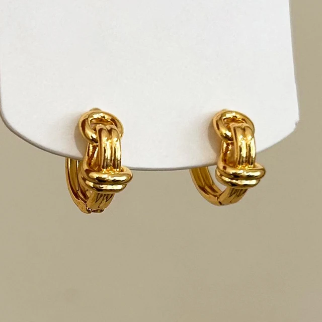 PONYKISS – boucles d'oreilles à double couche en forme de nœud, couleur argent, pour femmes, accessoires de bijoux géométriques vintage à la mode 1