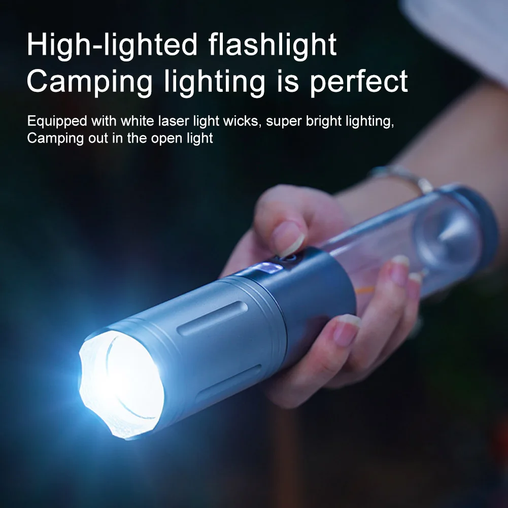 2 In 1 Camping Light Camping Flashlight with Hanging Hook Portable Tent Light 3 Colors Emergency for Outdoor Picnic