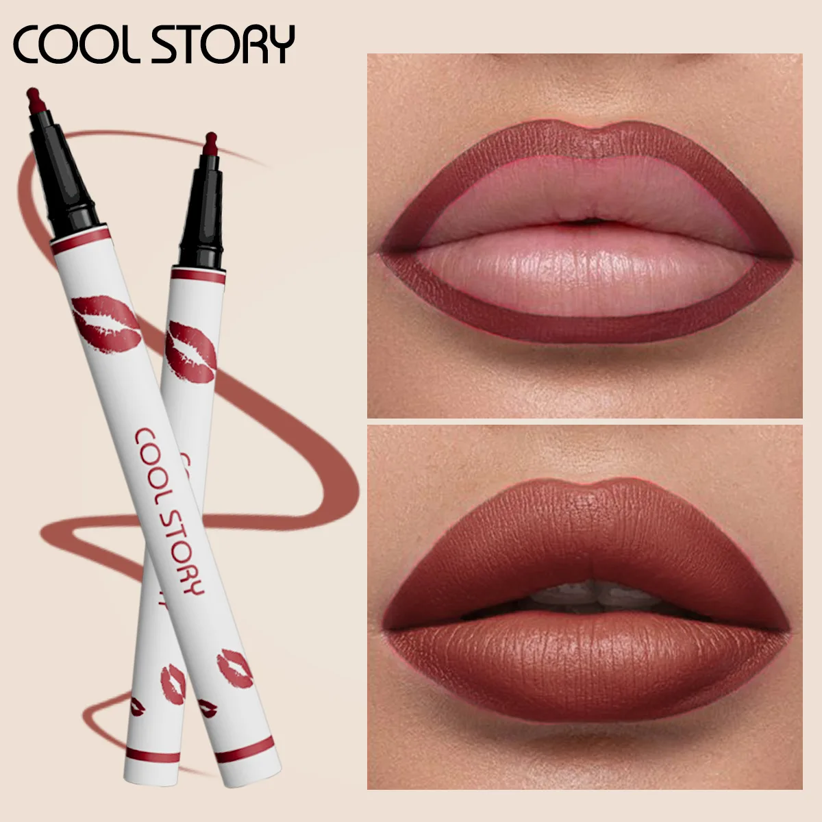 Lip Liner Lip Liner Pencil 14 colors matte long-lasting color liquid lip liner non-sweat non-stick cup quick-drying lip gloss pencil