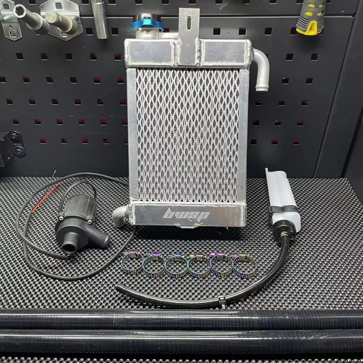 スクーター汎用ラジエーター 水冷化 dio jog Dio jog rs100 bws125 gy6用bwspラジエーターキット,ホース付き