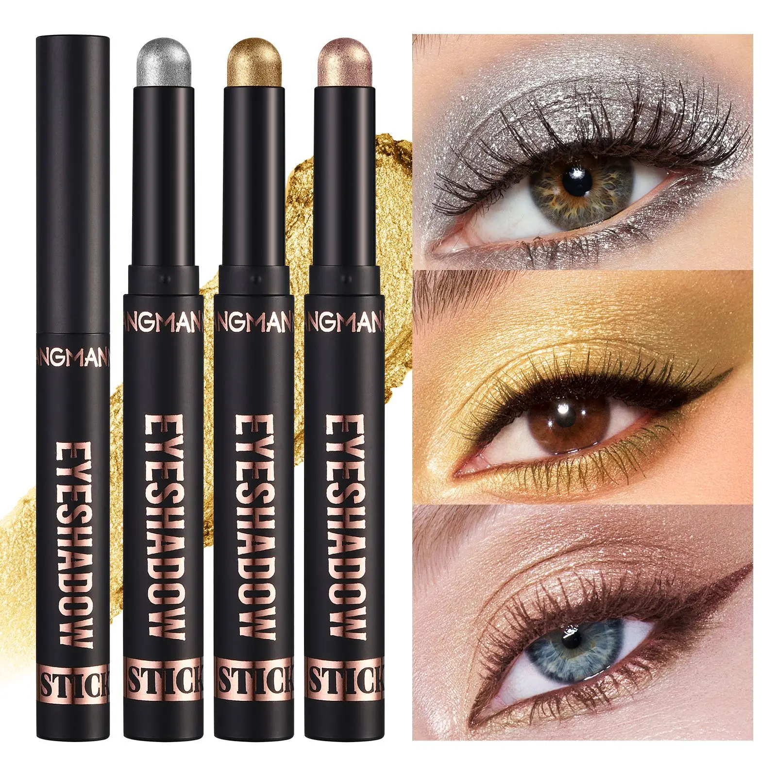 Eyeshadow Stick Eye Shadow Stick Eye Shadow 8PCS Neutral and Brown Metallic Eyeshadow Stick Pencil Crayon Set-Long-Lasting, Pro Waterproof, Satin Finish,16 Vibrant Colors