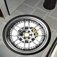 Creative Tire Shape Carpet Anti-slip Large Round Rug Car Hub Home Carpet Children Boys Bedroom Decoration Room Floor Chair Mat 1