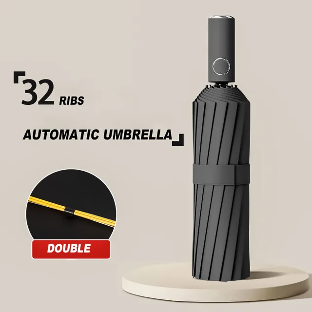 16K Kettős Csontok Nagy Esernyő Férfiak Női Szélálló Kompakt Esernyők Automatikus Hajtogatási Üzleti Luxus Nap Eső Utazás - Image 3