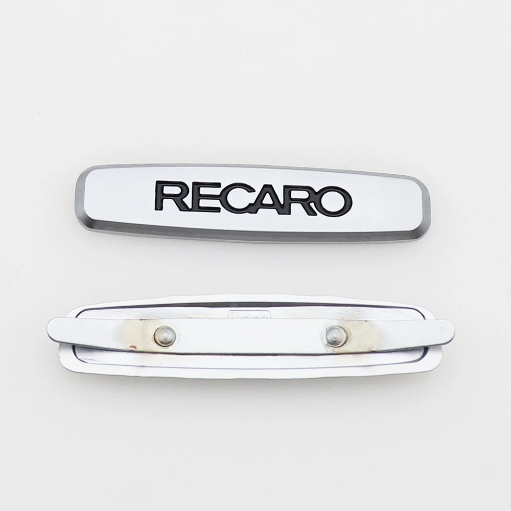 3D Metal RECARO Logo Car Emblem Seat Clips Set of 2 Stealth Car