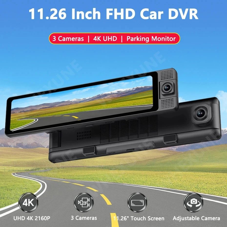  ķ 4K ڵ DVR 3 ī޶,   ĸ 1080P GPS  ߰ ð    ķ  