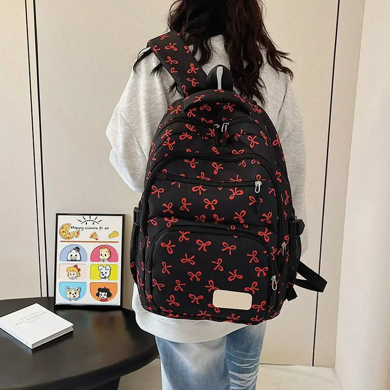Backpack for Girl Cute Backpack Bow Full Travel Bags Lightweight Backpack Class Bags for Girl High School Students School Bag - 4