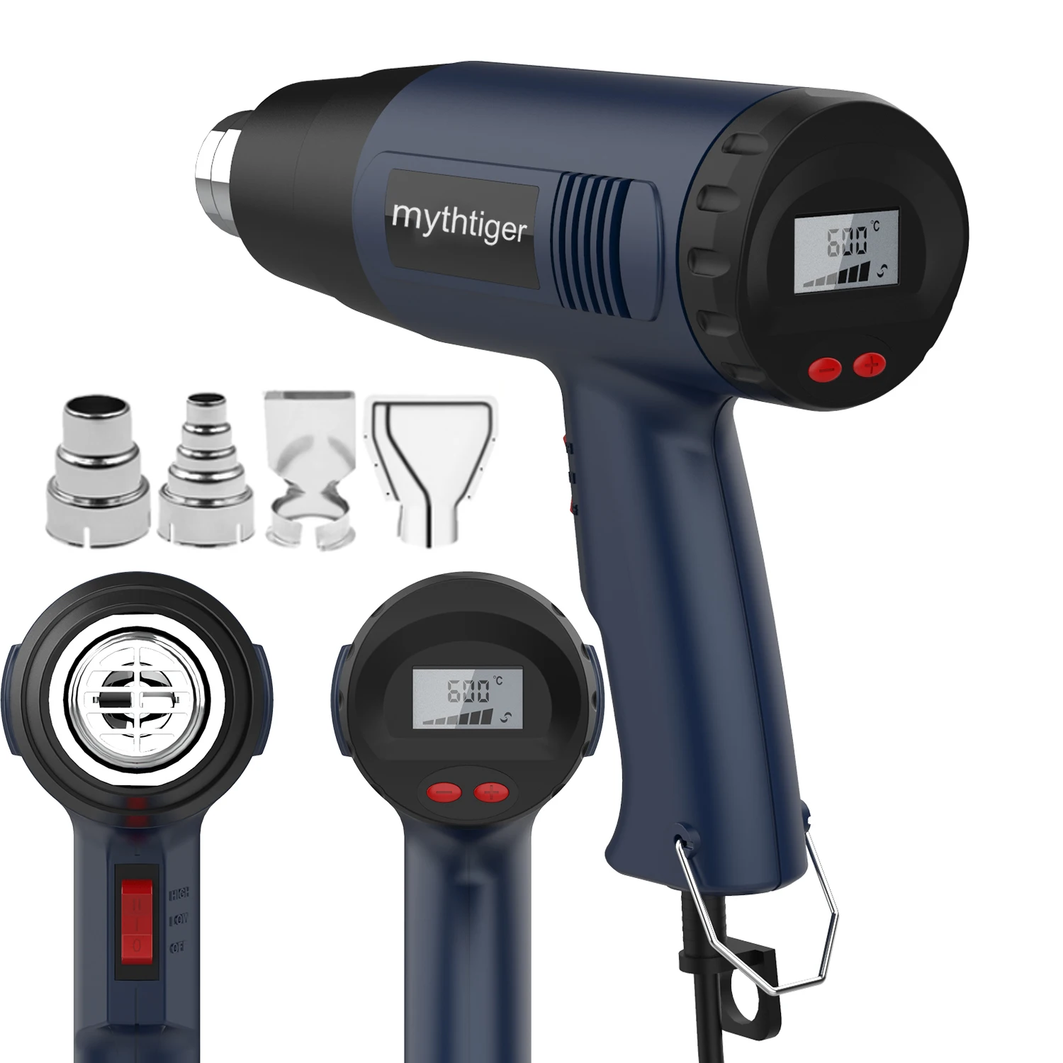 ES PO Advanced Hot Air Gun Temperatures Adjustable Digtal Display With 4pc Nozzles Electric Heat Gun hot air gun