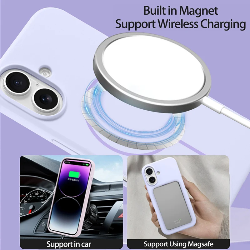 Premium Liquid Silicone Magnetic Wireless Charging Shockproof Case Cover