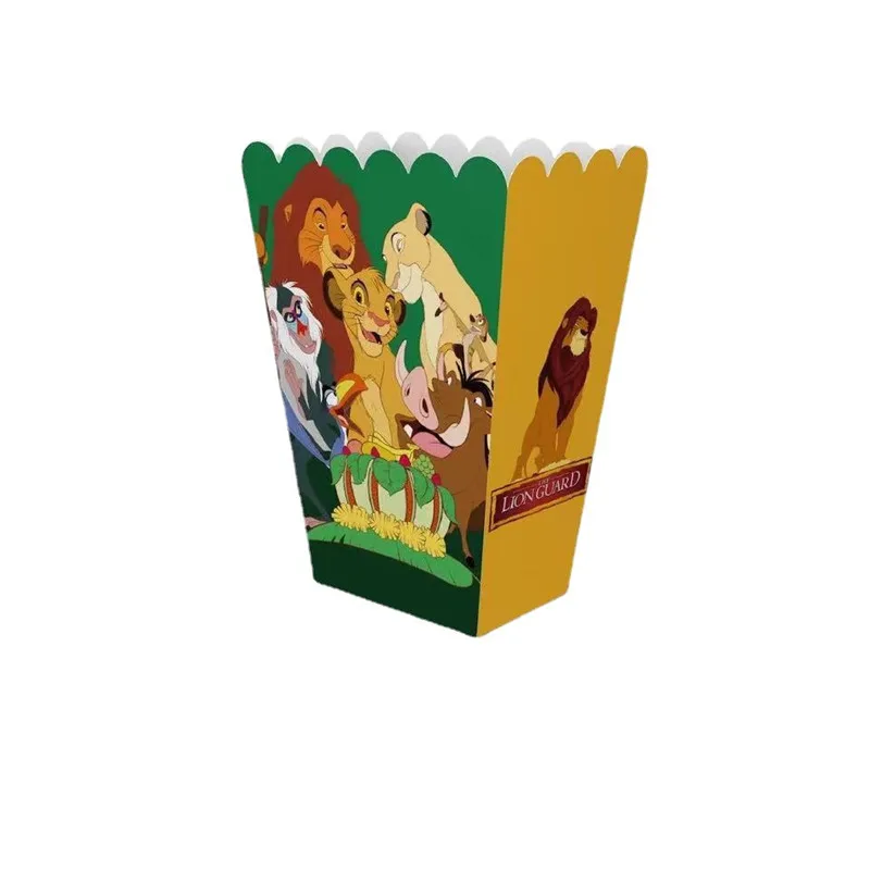 thumbnail image 1 of 6/48 piezas Cajas de palomitas de maíz de El Rey León Simba Cajas de bocadillos Decoración para fiestas de cumpleaños de niños Suministros Regalos de Navidad Decoración, 1 of 4