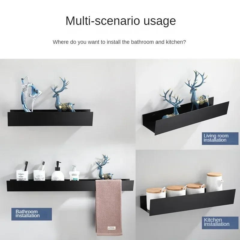 Wall Bathroom Storage Rack Metal Non perforated Bathroom Shelf Shelf Toilet Kitchen Storage Rack