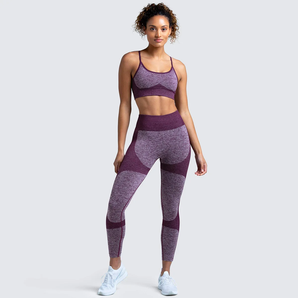 Quick drying yoga vest set professional sports running seamless fitness bra  cropped pants set sports leggings - AliExpress