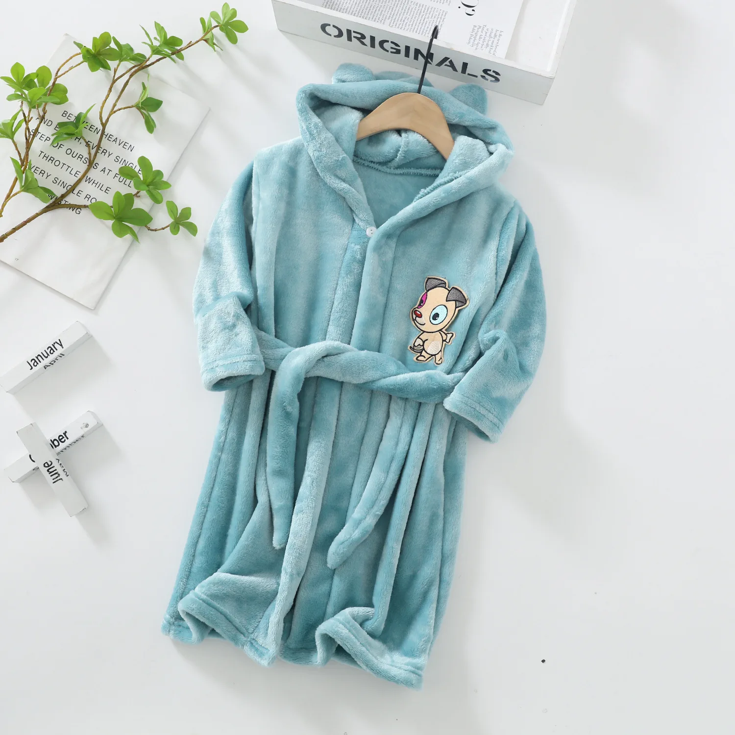 Long Sleeve Hooded Children's Bathrobe Cartoon Panda Kids Robe Lovely Animal Boy Bath Robe Spring Autumn Girls Bathrobe