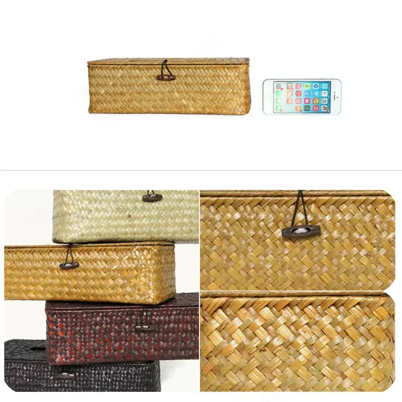 Rattan Tissue Box Cover Rectangular Napkin Case Woven Napkin Paper Container Home Car Napkins Holder Ofiice Home Organizer tissue box,tissue dispenser,napkin holder