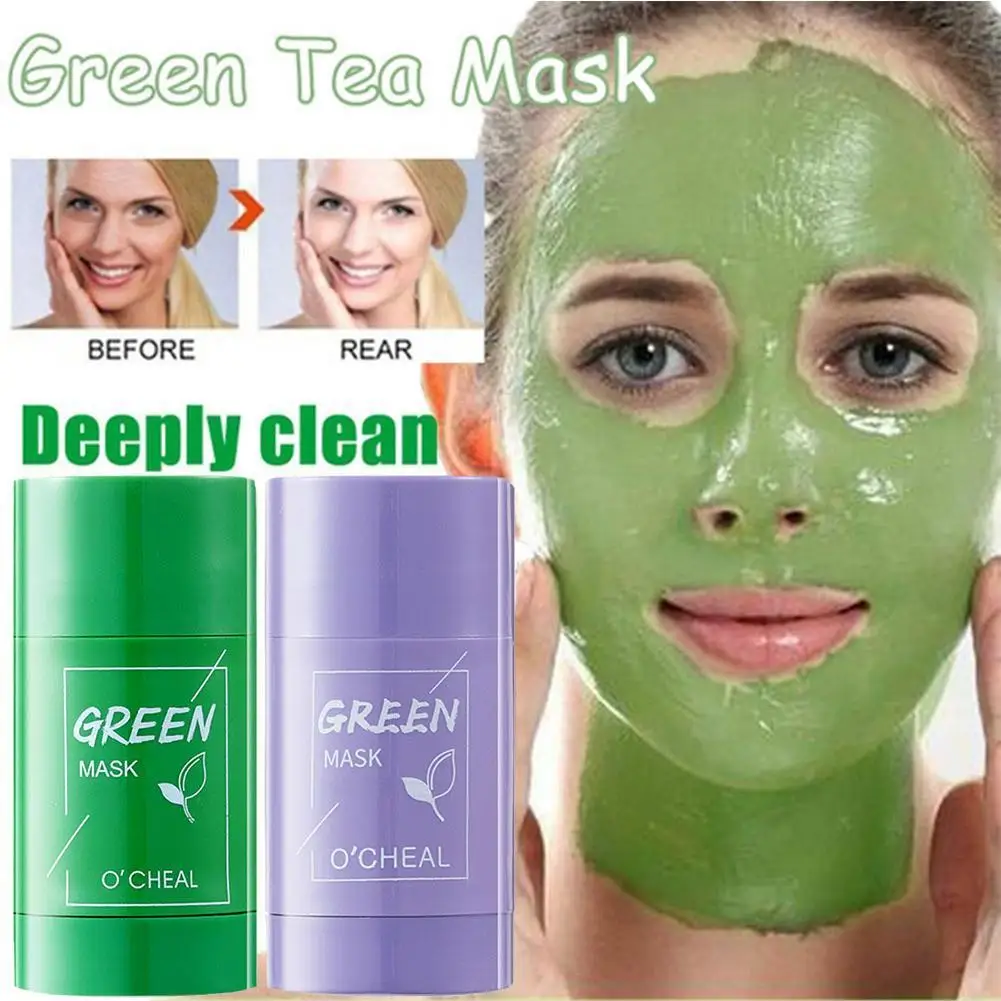 

Face Clean Mask Green Tea Cleansing Stick Mask Smear Acne Shrink Blackhead Moisturizing Deep Women Mask Film Pores 40g Care