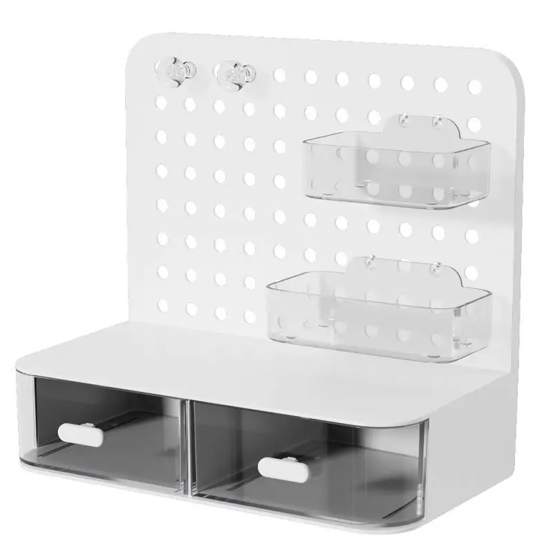 Pen holder,desktop storage box,stationery organizer,stationery storage box,desktop storage kit Desktop Perforated Board Storage Box Drawer Stationery Organizer Sorting Rack Dormitory Office Pen Holder Cosmetics Storage