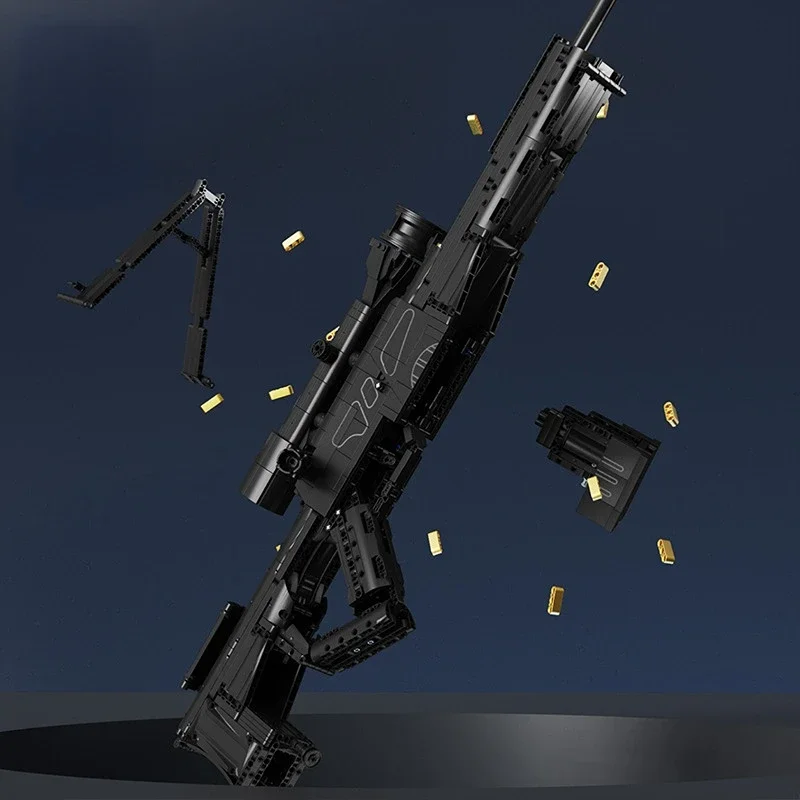 MOC Military War Weapons Accumulator Gun God Building Block Model LR4 Sniper Rifle Boy Bricks Puzzle Learning Education Toys 2
