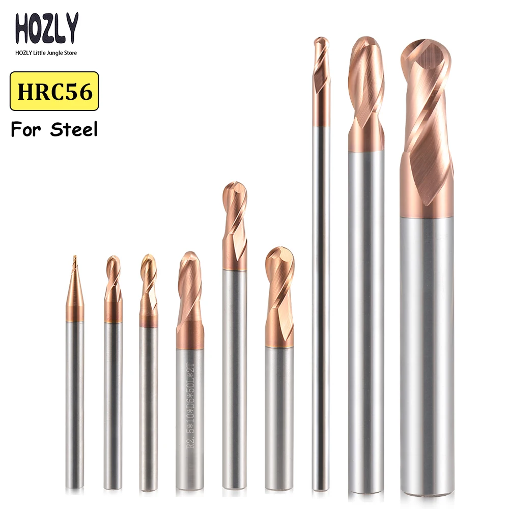 

HRC56 Ball Nose lengthen Milling Cutter for Steel End Mill 4mm-12mm Shank CNC Tool Engraving Router Bit Metal Cutter 6mm