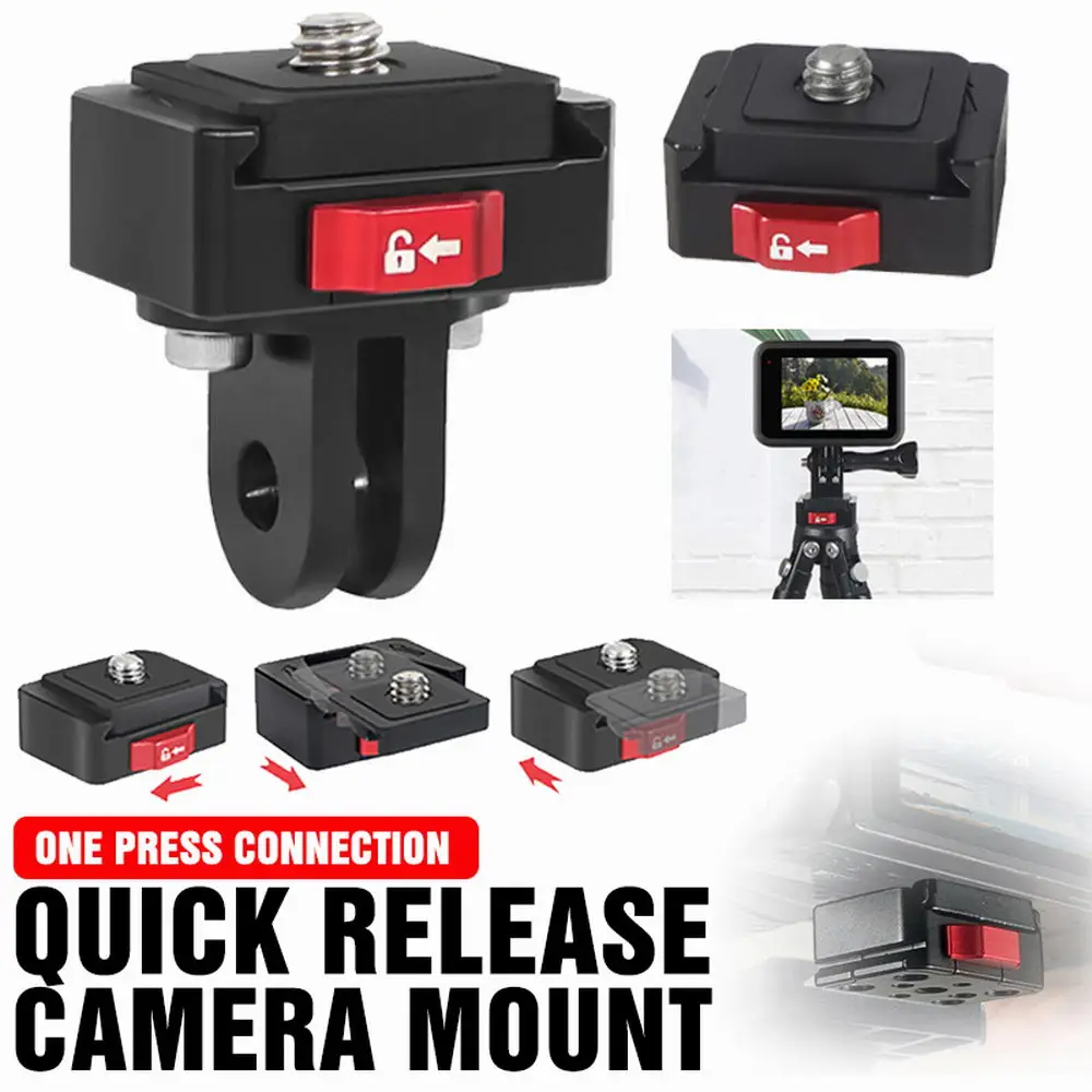 

Cameras Mini Quick Release Mount for Gopro Camera Insta360 Action Camera Anti-shake Quick Installation Base Tripod Head