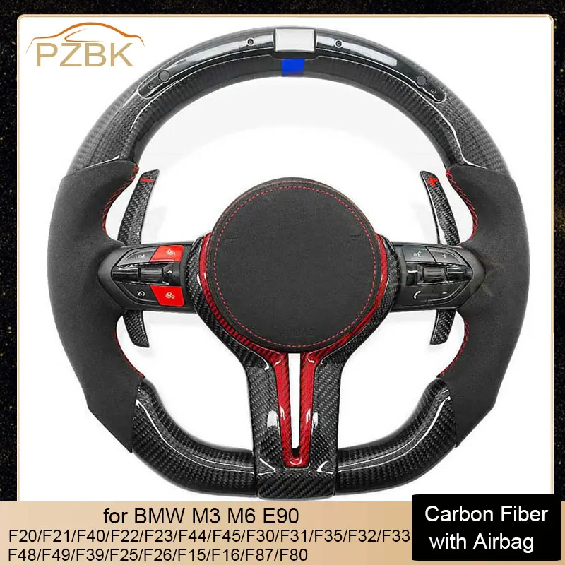 

LED Style Carbon Fiber Car Steering Wheel for BMW F10 F11 F20 F21 F30 F31 F34 F32 F33 F36 F22 F23 F46 M3 M6 OEM Steering Wheel