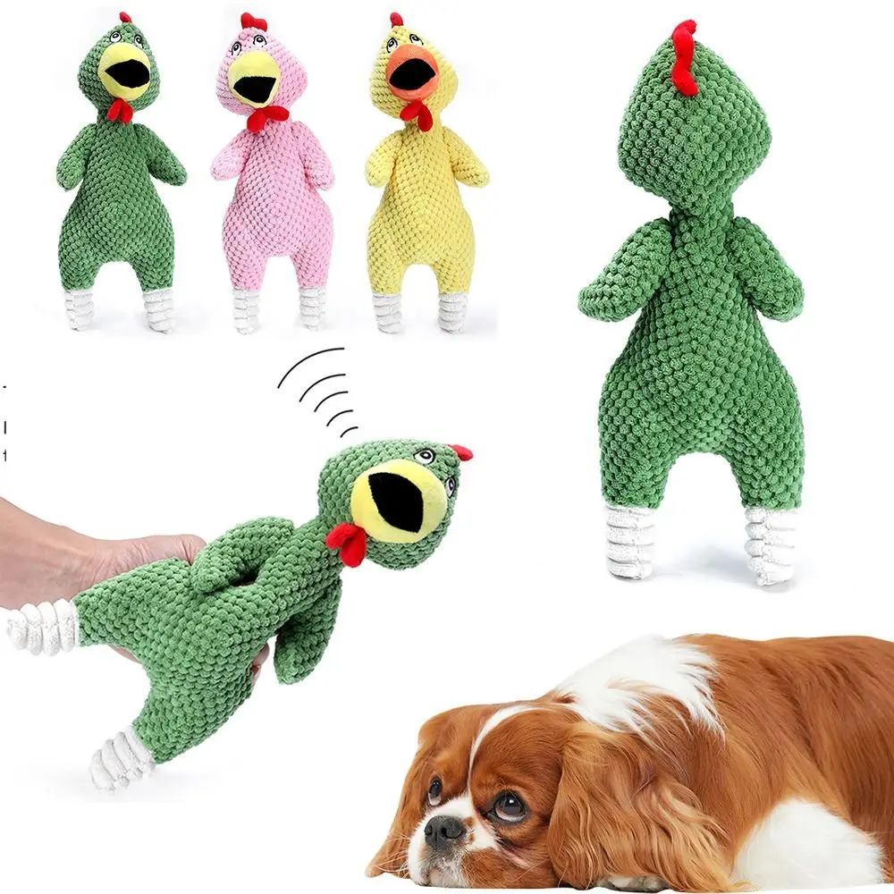 

Durable Interactive Corduroy Pets Accessories Pets Dog Toys Plush Chew Toy Squeaky Screaming Chicken