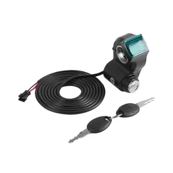 Digital Display Voltmeter with Universal Ignition Power Key Lock (Black)