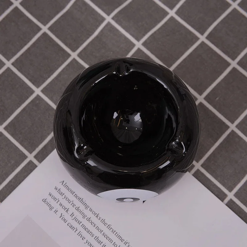 Einzigartiger schwarzer Acht-Keramik-Aschenbecher, perfekt für Billardzimmer, Zuhause, Bars, Partys, ideales Geschenk und kreative Geburtstagsgeschenke – Detail 12