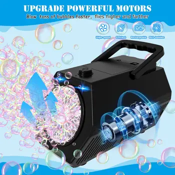 Upgrade Bubble Machine Automatic Bubble Blower with 2 Speed Levels 2