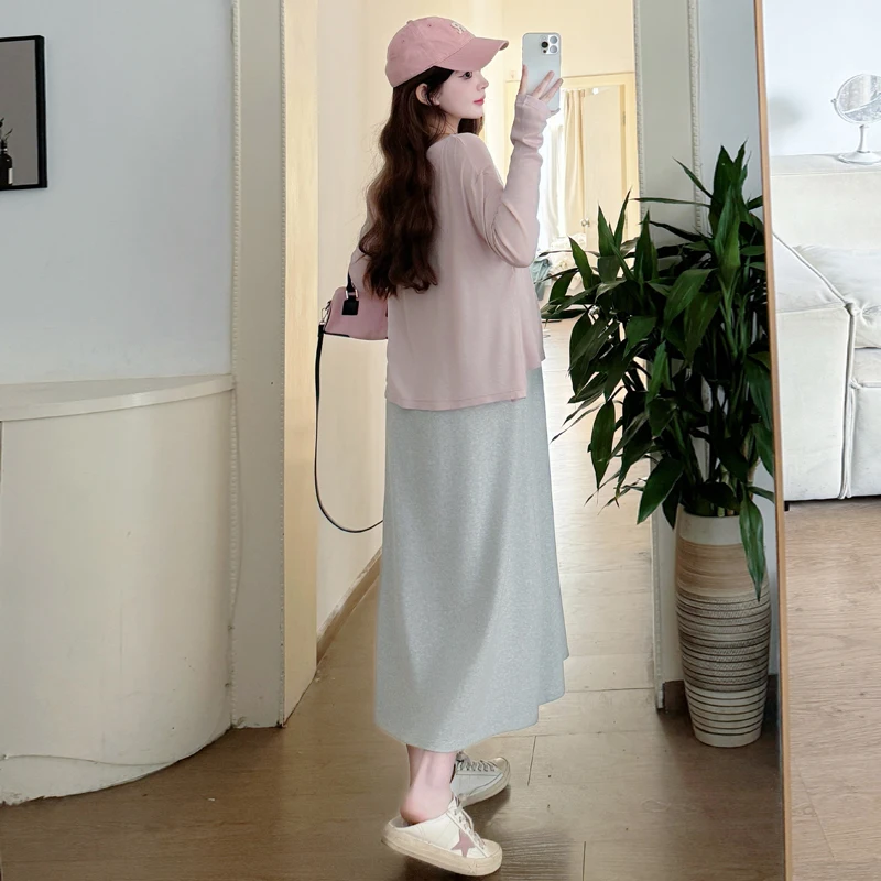 달콤한 임산부 여름 의상 2026 신상 드레스 세트 임산부 오픈 가디건 탑 스트랩 드레스 투피스 세트 편안한 임부복