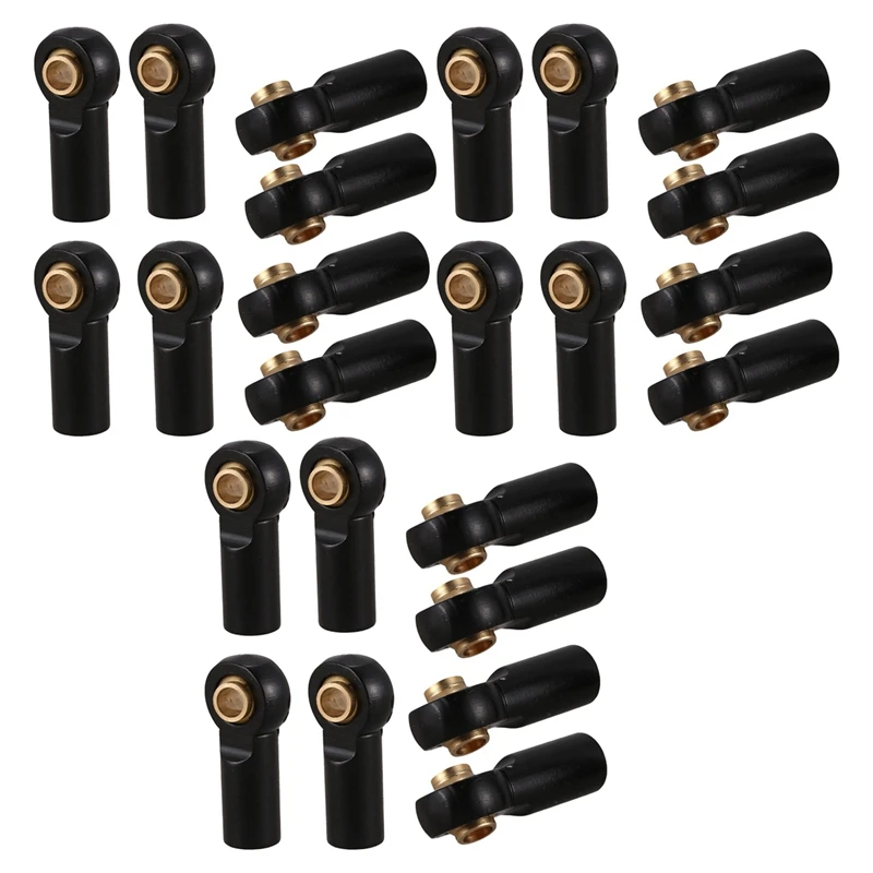 

24Pcs M3 Ball Joint Link Bar Rod Seals Ball Head Tie Rod End For 1/10 RC Truck Car Truck Buggy Black